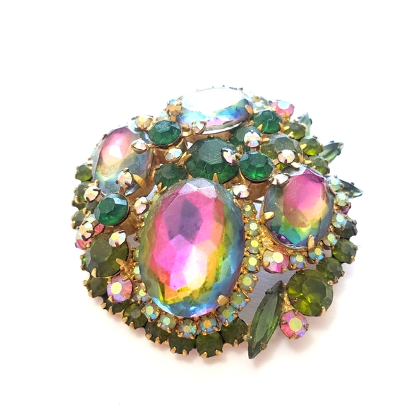 Vintage D&E Juliana BOOK PIECE Heliotrope Watermelon Brooch - Picture 8 of 10